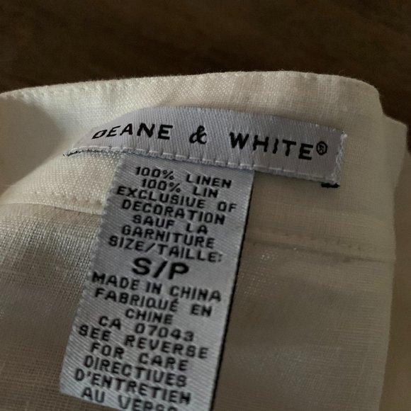 100% linen deanne & off white small top - Picture 2 of 9